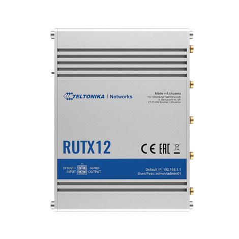 Teltonika RUTX12 - wireless router - WWAN - Bluetooth, Wi-Fi 5 - desktop | 5-port switch | 2.4 GHz / 5 GHz - 3
